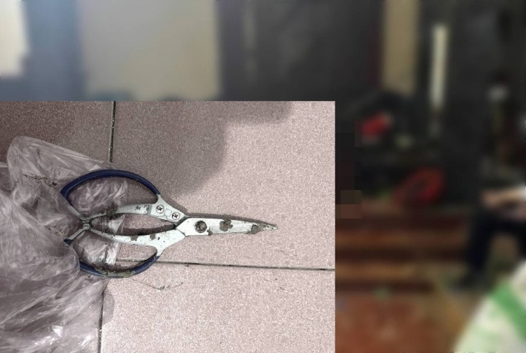 Chiếc kéo đối tượng H. dùng để đâm vào người chị N.