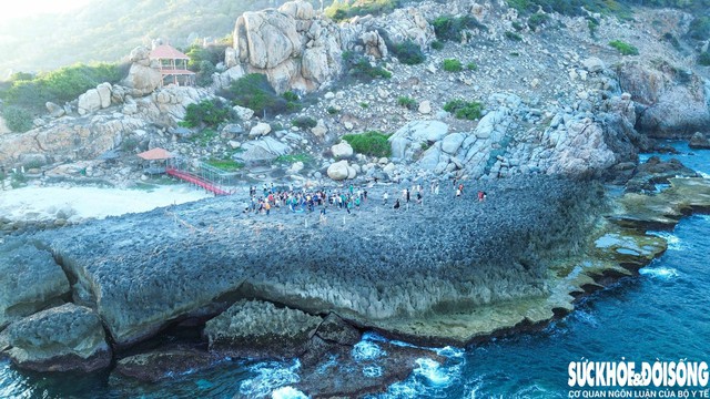 Thềm san hô tại Hang Rái không chỉ thu hút du khách mà còn cả các nhà nghiên cứu, nhiếp ảnh gia và những người đam mê khám phá thiên nhiên. Ảnh: Duy Ngọc.