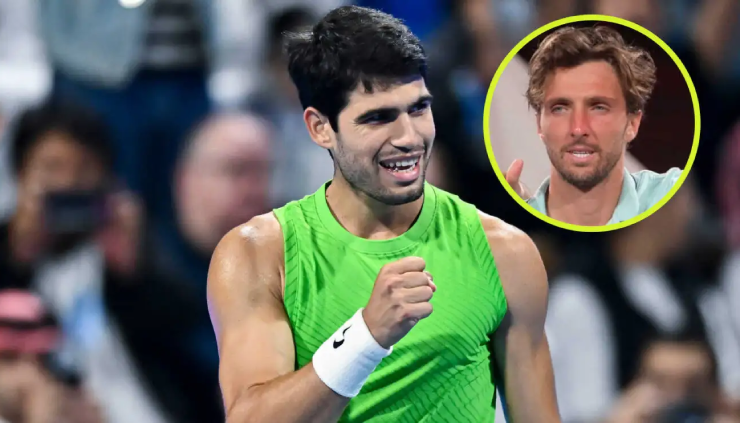 Rinderknech (ảnh nhỏ) nói thẳng rằng nếu gặp "Federer mỗi vòng" Alcaraz khó&nbsp;có thể thắng liên tiếp như vậy