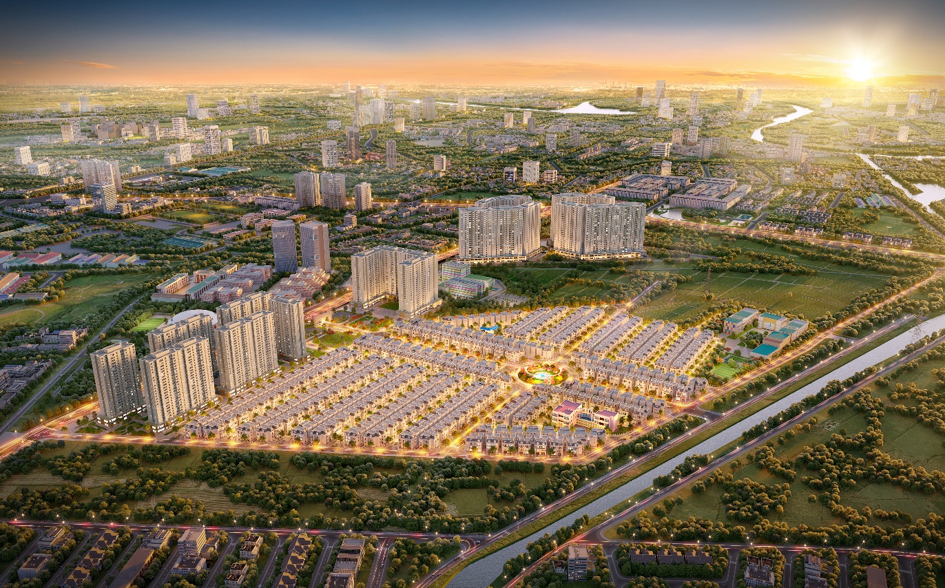 Toàn cảnh dự án Solasta Mansion thuộc Khu đô thị mới Dương Nội