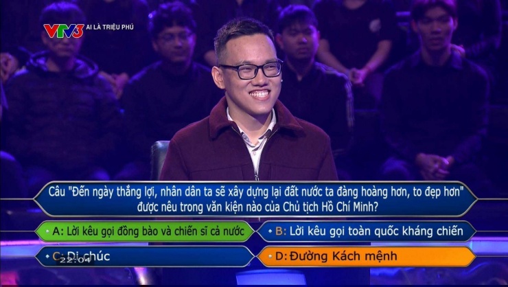 Câu hỏi số 15 khiến Nguyễn Trường Giang dừng cuộc chơi. Ảnh chụp màn hình