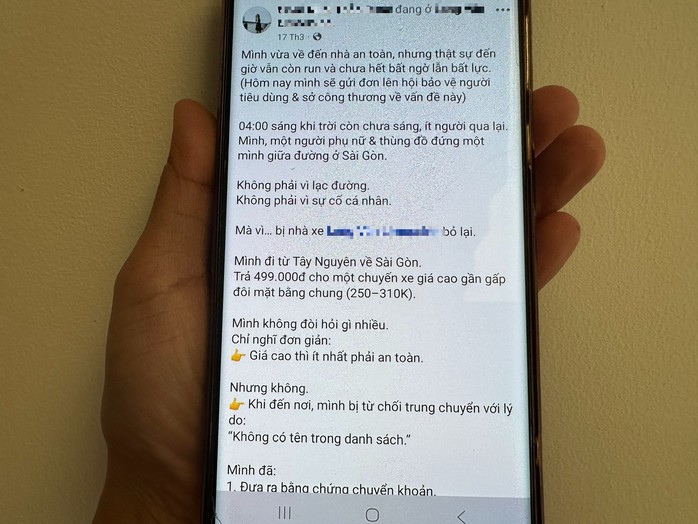Bà V.T.H. đăng tải thông tin phản ánh lên mạng xã hội