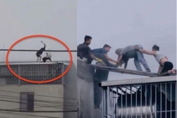 Dân mạng tìm thông tin 2 người hùng đập mái nhà cứu người kẹt trong đám cháy