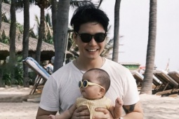 Chồng Ngô Thanh Vân bị trêu vì 'bế con độc lạ'