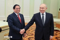 Những hình ảnh Thủ tướng Phạm Minh Chính hội kiến Tổng thống Nga Vladimir Putin