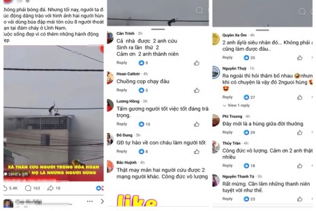 Dân mạng "nín thở" xem clip 2 người hùng cứu người từ nóc nhà cao tầng cháy ngùn ngụt