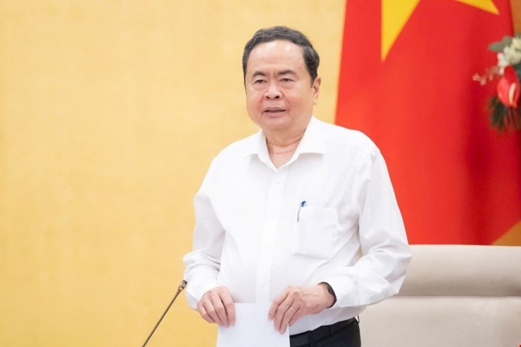 Chủ tịch Quốc hội Trần Thanh Mẫn phát biểu tại cuộc họp. Ảnh: QH