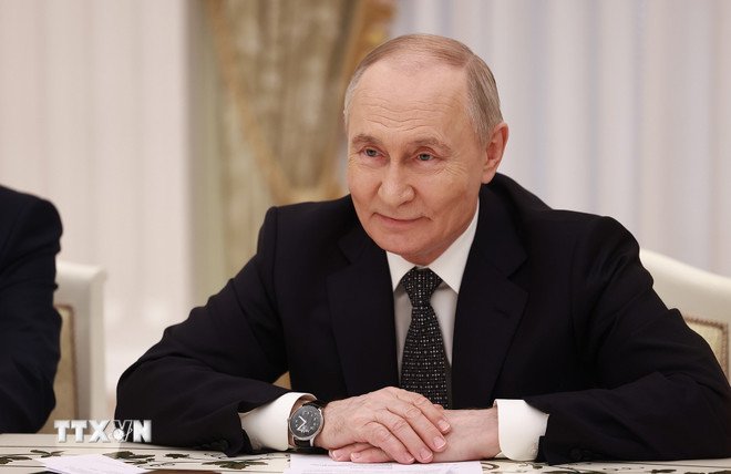 Tổng thống Nga Vladimir Putin phát biểu. Ảnh: TTXVN