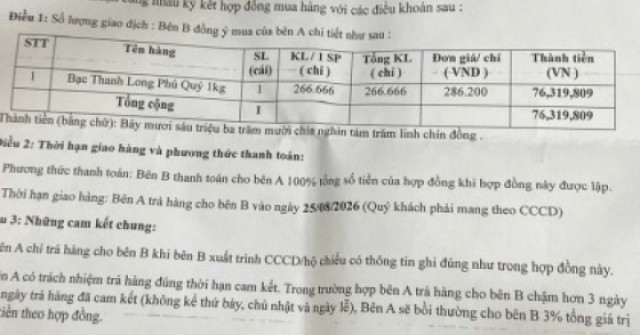 Trả tiền thật, nhận giấy hẹn: Rủi ro nào từ giao dịch mua vàng trả tiền trước?