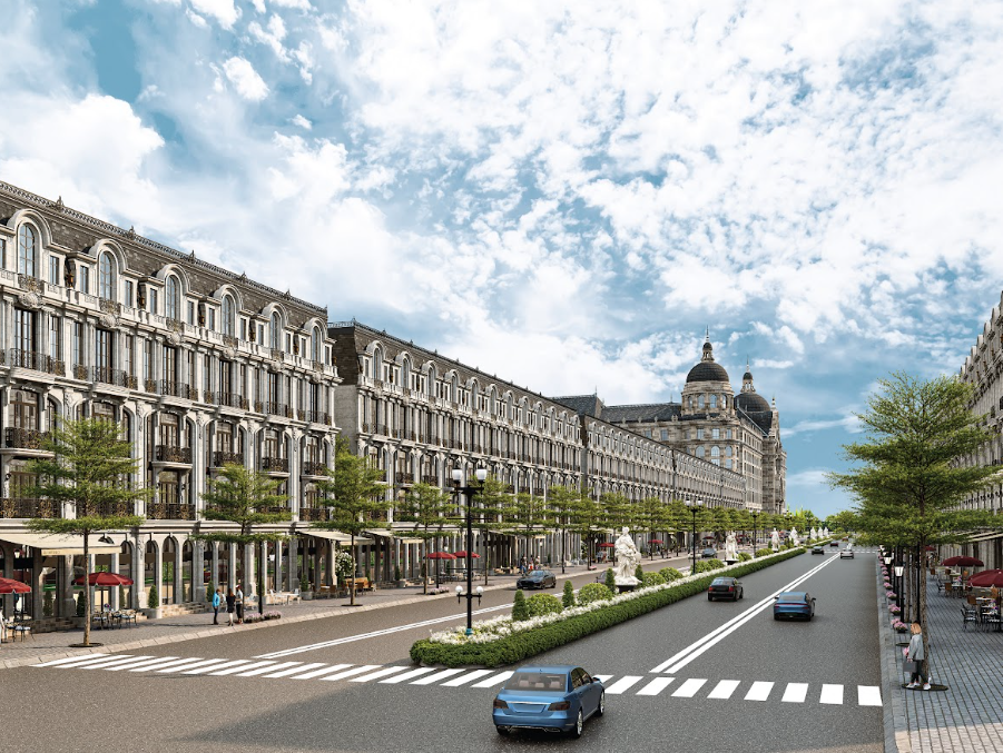 Nhà phố tại dự án sở hữu biên độ diện tích xây dựng từ khoảng 150m² đến gần 600m², phù hợp nhiều mô hình khai thác cao cấp.