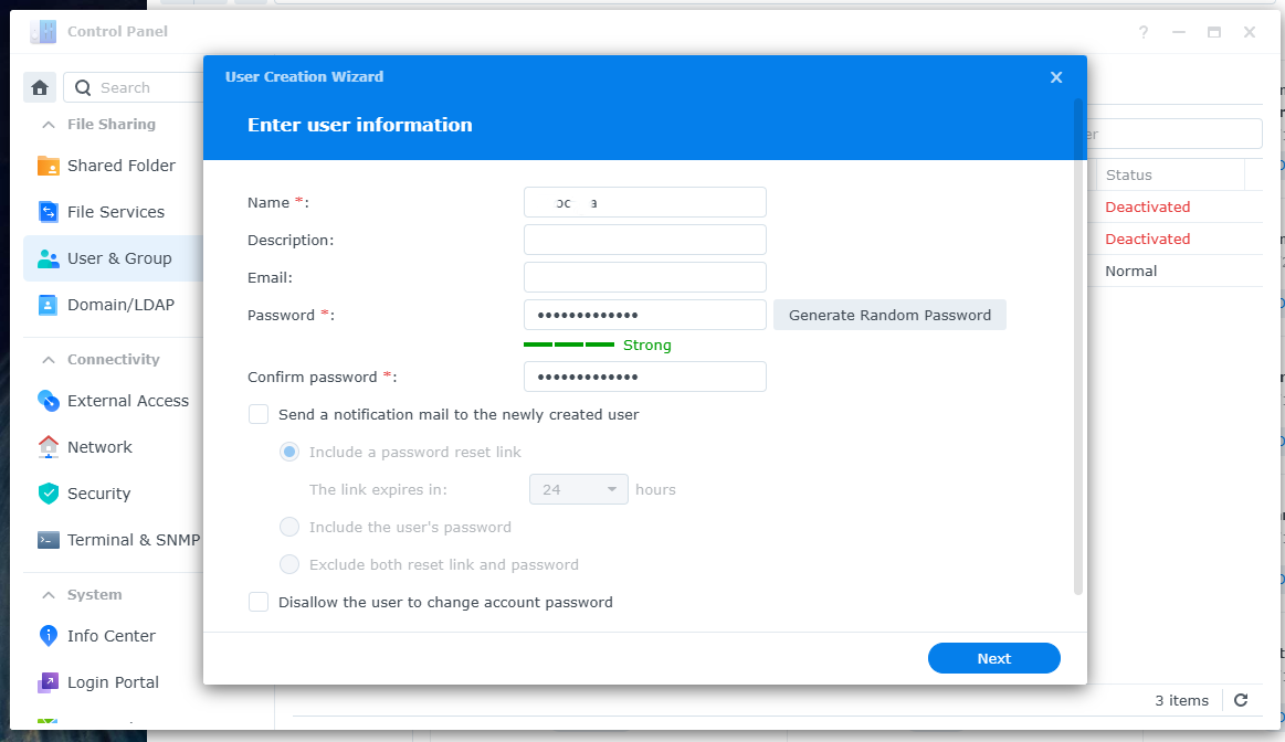 Thêm tài khoản hệ thống.