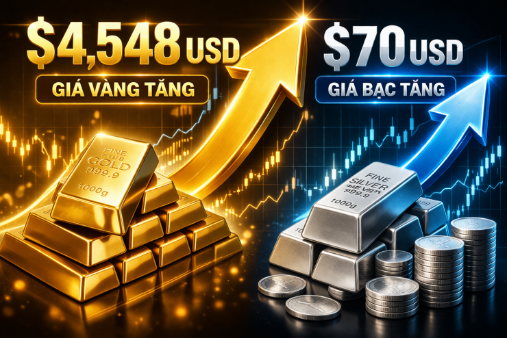 Giá vàng, bạc thế giới 28/3 tăng trở lại.