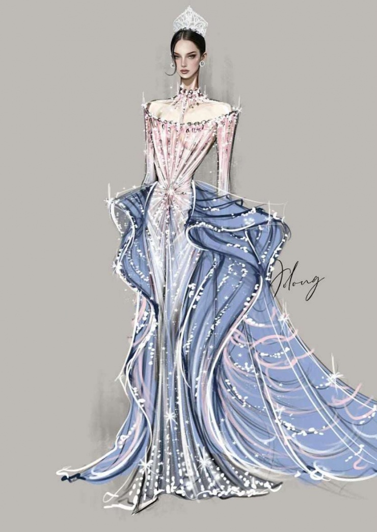 Trang phục Ý Nhi sẽ diện trong màn final walk tại Miss World Vietnam 2025. (Ảnh: BTC)