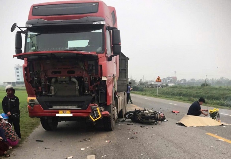 Hiện trường vụ tai nạn giao thông.