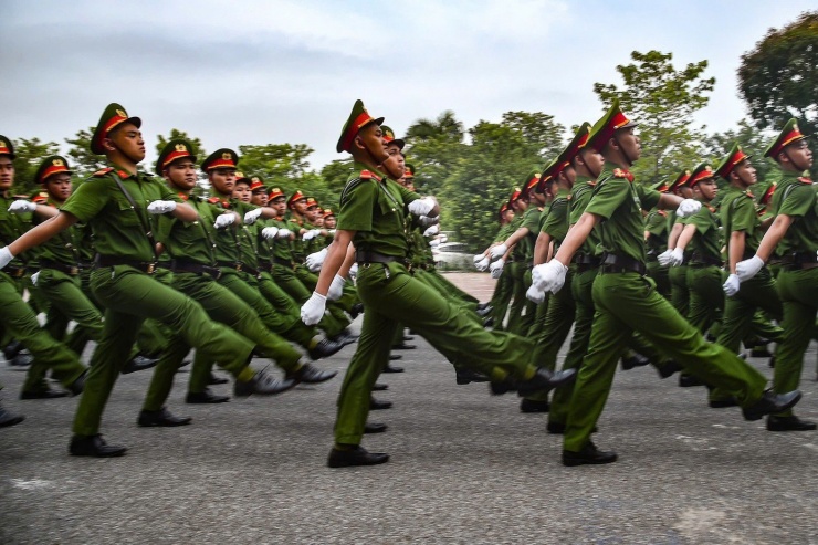 Lực lượng công an hợp luyện bảo đảm an ninh trật tự các ngày lễ lớn