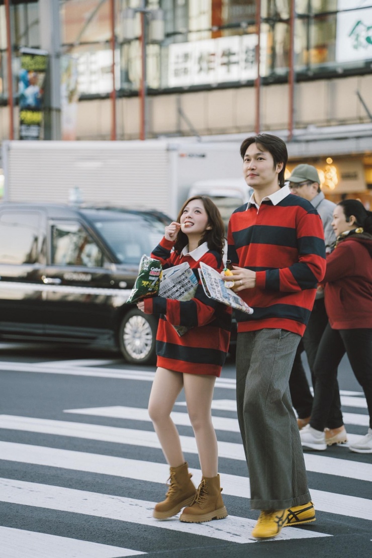 Vợ chồng Ngọc Huyền - Đình Tú trong chuyến đi du lịch sau đám cưới.