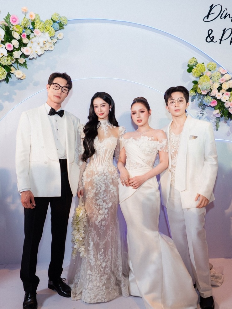 Xoài Non mặc váy cưới sánh đôi Gil Lê trên thảm đỏ - 1