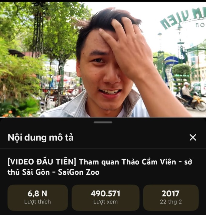 Video đầu tiên của Khoai Lang Thang ở Thảo Cầm Viên. Ảnh: NVCC