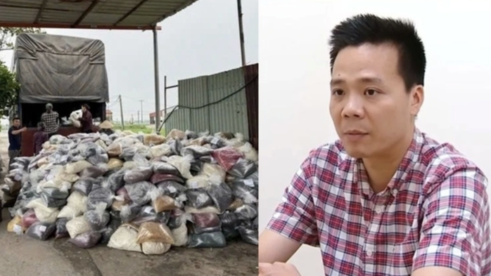 
Bị can Nguyễn Năng Mạnh và tang vật của vụ án. Ảnh: Công an cung cấp