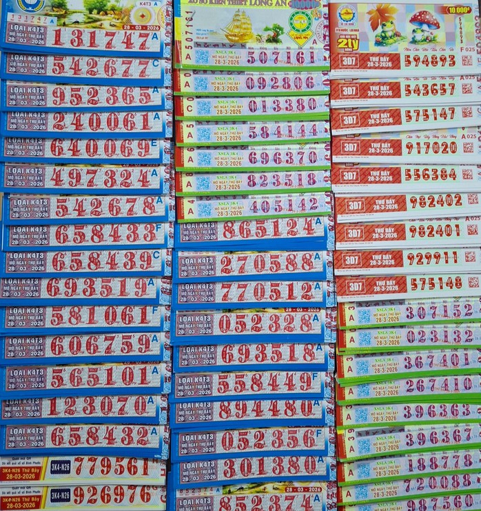Xổ số miền Nam ngày 28-3 sẽ mở thưởng đối với vé số của 4 đài là Long An, Hậu Giang, TPHCM và Bình Phước. Ảnh: ĐLVS Trần Anh