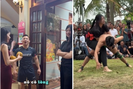 Hot girl Anh Thơ chưa giải nghệ, tới tận nhà "Qủy lùn" Hồng Sơn thách đấu vật