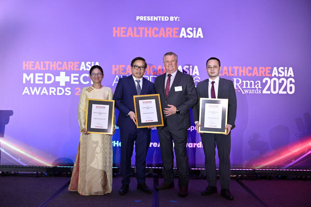 Vinmec giành chiến thắng ở 3 hạng mục quan trọng tại Healthcare Asia Awards 2026.
