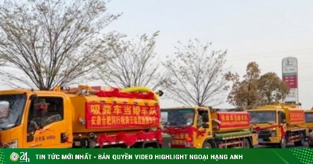 Chú rể 'mượn' 9 xe hút bể phốt đi rước dâu gây xôn xao