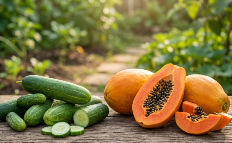 Không nên kết hợp ăn đu đủ với dưa chuột.