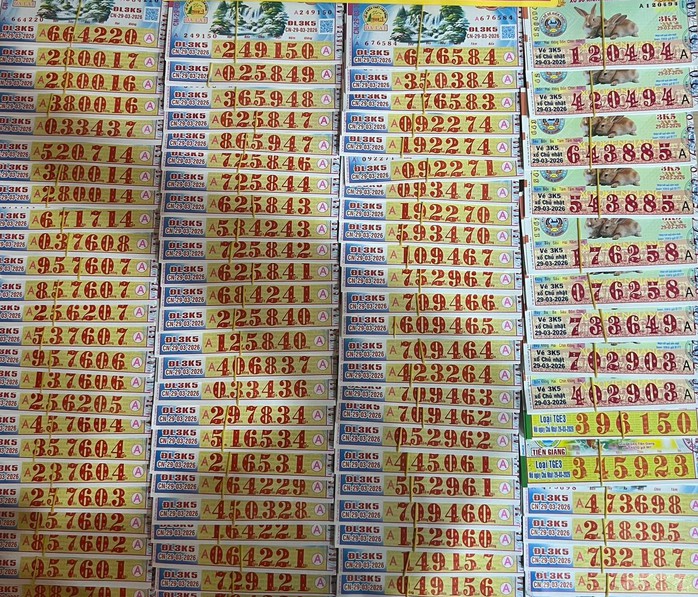 Xổ số miền Nam ngày 29-3 sẽ mở thưởng đối với vé số của 3 đài là Tiền Giang, Kiên Giang và Đà Lạt. Ảnh: ĐLVS Phú Vinh
