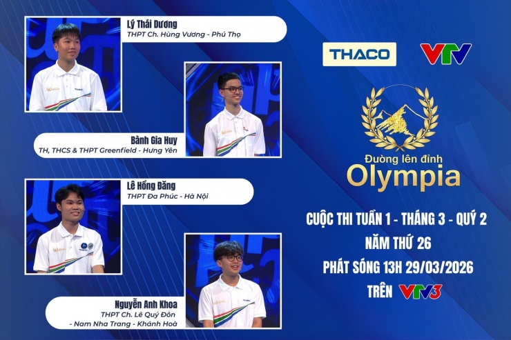 Bốn nhà leo núi trong cuộc thi Tuần 1 - Tháng 3 - Quý 2. Ảnh: Đường lên đỉnh Olympia.