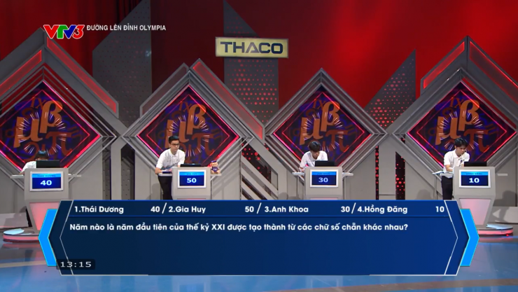 Các thí sinh trong phần thi Khởi động.