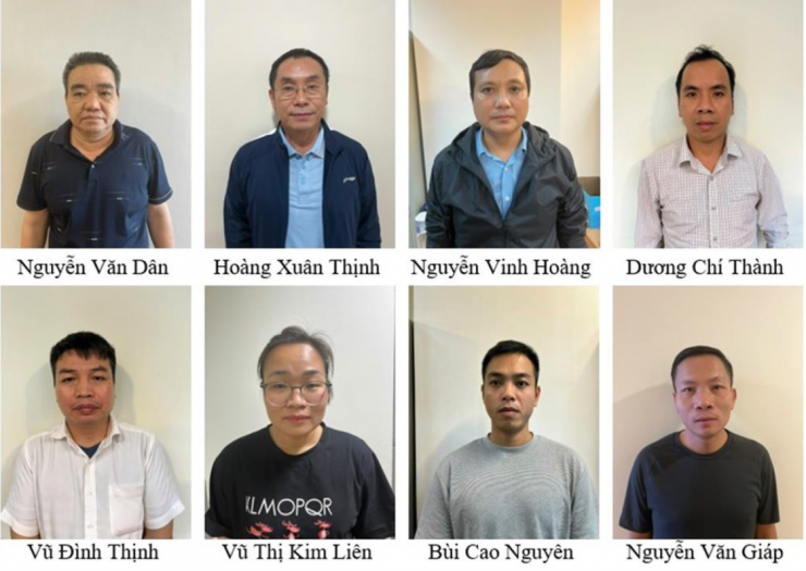 Một số bị can trong vụ án. Ảnh: Bộ Công an.