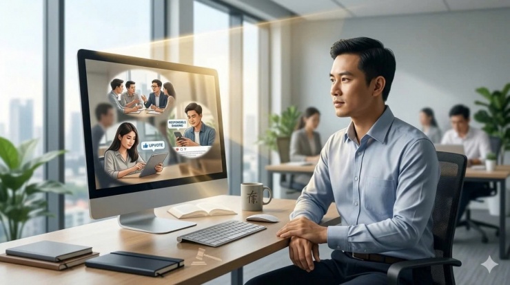 ''Chuẩn mực mềm'' như một ''chiếc gương'', phản chiếu những giá trị mà xã hội mong muốn. Nó giúp định hình cách ứng xử, đặc biệt với những người trẻ - những công dân số lớn lên cùng mạng xã hội (Ảnh minh họa - Gemini AI).