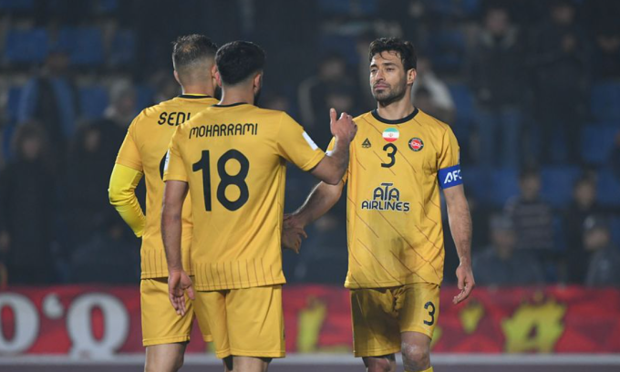 Các cầu thủ Tractor Sazi mừng bàn trong trận thắng PFC Nasaf 1-0 tại AFC Champions League Elite ngày 24/11/2025. Ảnh: AFC