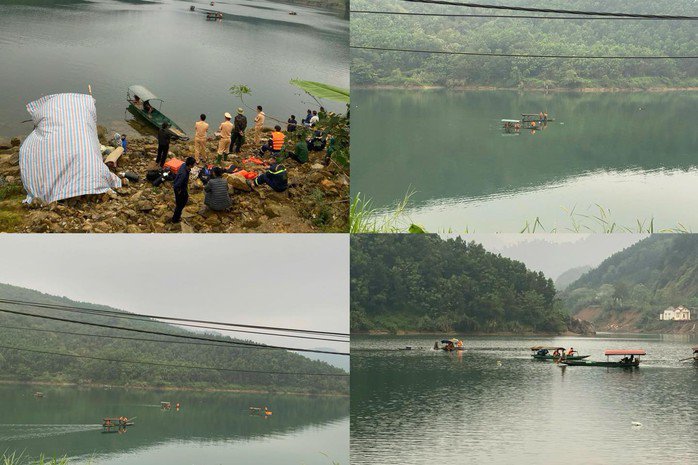 Lực lượng chức năng tìm kiếm 2 vợ chồng mất tích. Ảnh: Công an cung cấp