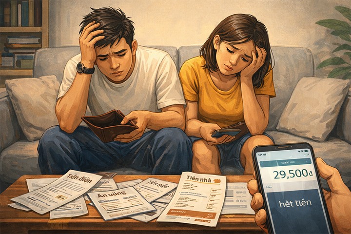 Vợ chồng son lương 50 triệu đồng nhưng chưa hết tháng đã hết tiền.
