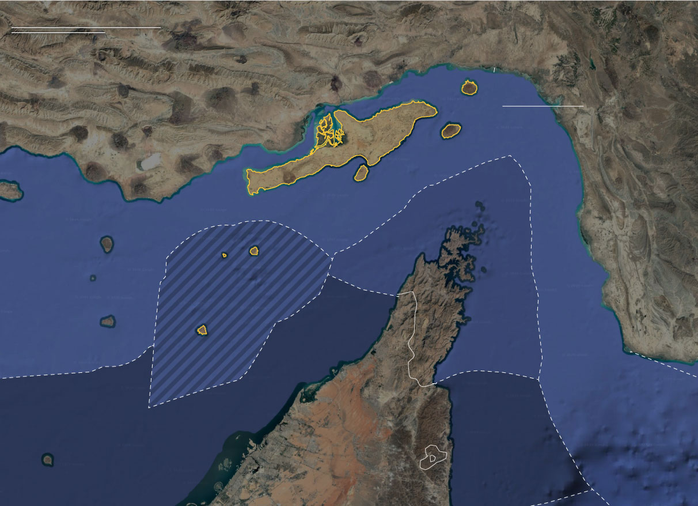 Dữ liệu bản đồ được tổng hợp từ MarineRegions.org của Viện Hàng hải Flanders (2026) và Google Maps. Đồ họa: CNN.