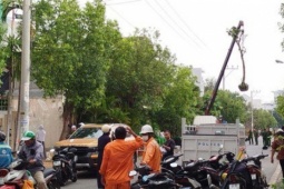 Vướng dây điện khi cẩu cây cảnh, tài xế thiệt mạng