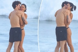 Shawn Mendes âu yếm bạn gái mới trên bãi biển