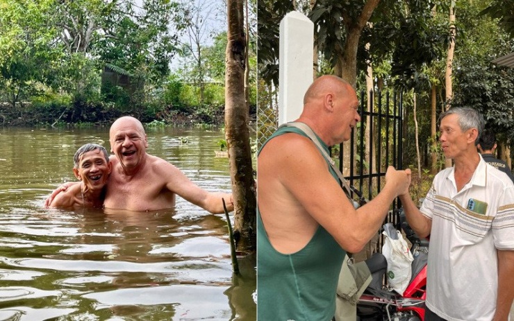 Khoảnh khắc vui vẻ, thân thiết của hai ông thông gia&nbsp;