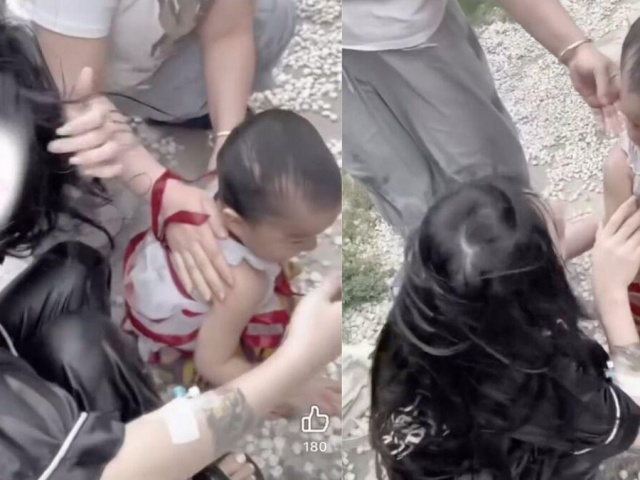 Cô gái nhảy xuống nước cứu em bé dù vẫn đang đeo ống truyền dịch trên tay