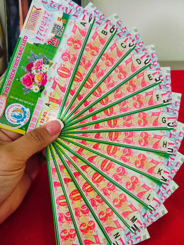 Vé số Bạc Liêu và Vũng Tàu mở thưởng ngày 31-3. Ảnh: ĐLVS Thần Tài