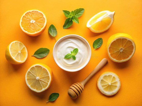 Kết hợp chanh và sữa chua giúp dưỡng sáng da.