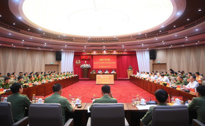 Toàn cảnh Hội nghị Đảng ủy Công an Trung ương Quý I/2026. Ảnh: Bộ Công an