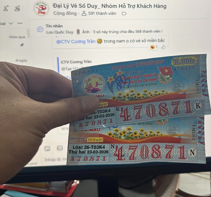 Trúng giải độc đắc 5 vé Cà Mau, người đàn ông cho con gái 2 vé đem đi đổi thưởng trước. Ảnh: ĐLVS Duy