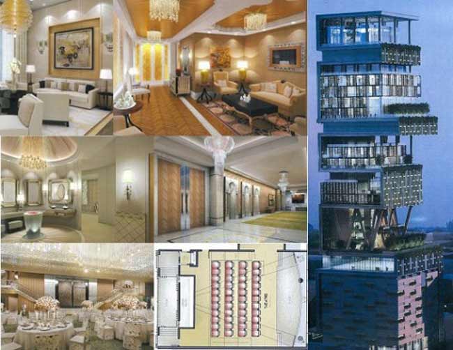 Trong ngôi nhà có tới 9 thang máy. Mặc dù nhà cao 27 tầng nhưng có chiều cao tới 170m, tương đương một tòa nhà 40 tầng.