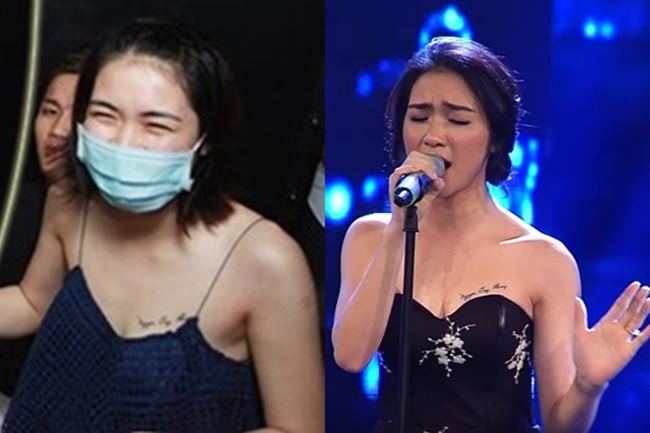 Nhắc đến Hòa Minzy thì không thể bỏ qua hình xăm tên cầu thủ Nguyễn Công Phượng ở ngực cô nàng.&nbsp;&nbsp;