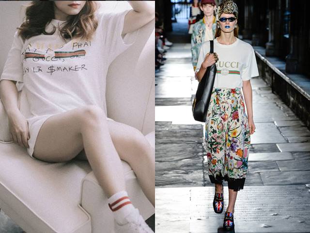 Người mẫu - Hoa hậu - Áo nhái Gucci in chữ tục tĩu khiến giới trẻ Việt mê mẩn