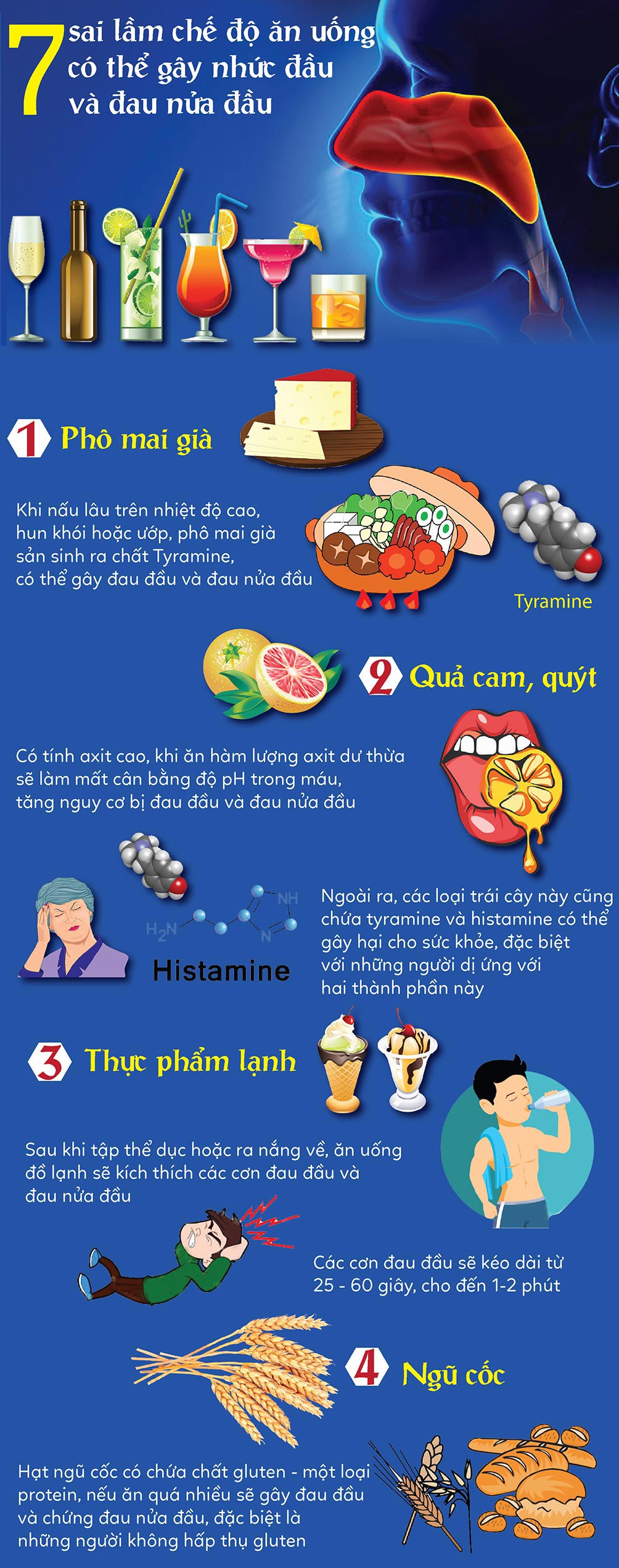 Những thực phẩm hằng ngày bạn không thể ngờ nó gây đau đầu, đau nửa đầu - 1
