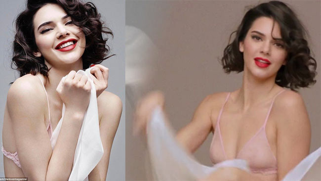 Trong một đoạn clip hoá thân thành Marilyn Monroe, Kendall diện đồ lót mỏng manh đẹp xuất thần.